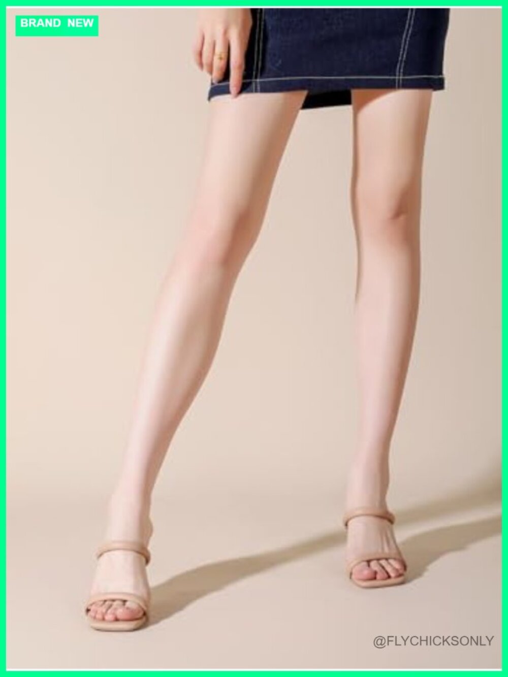 Strappy Heeled Mules Square Open Toe Slip-On Sandals PU - Picture 3 of 6